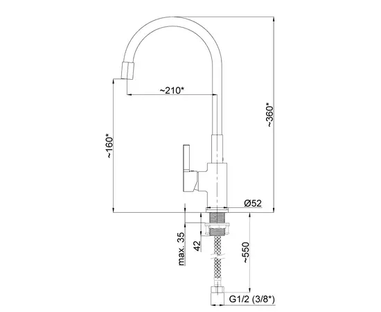 სამზარეულოს შემრევი Rubineta Flexy-33 FL30068 Black