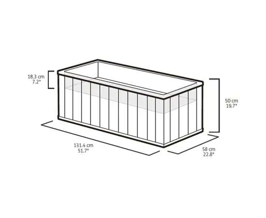 Горшок цветочный Keter Sequoia Large planter 131.4x58x50 см