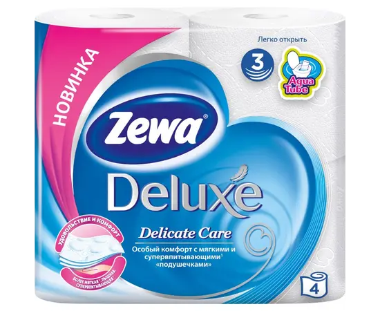 ტუალეტის ქაღალდი Zewa Deluxe თეთრი 4 ც