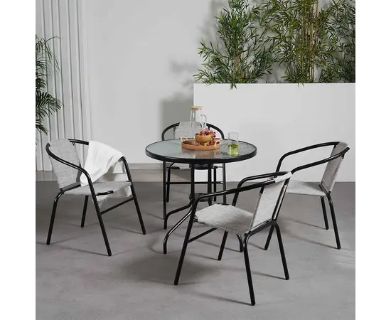 Комплект садовой мебели стол 80х70 см 4 стула 53x58x74 см
