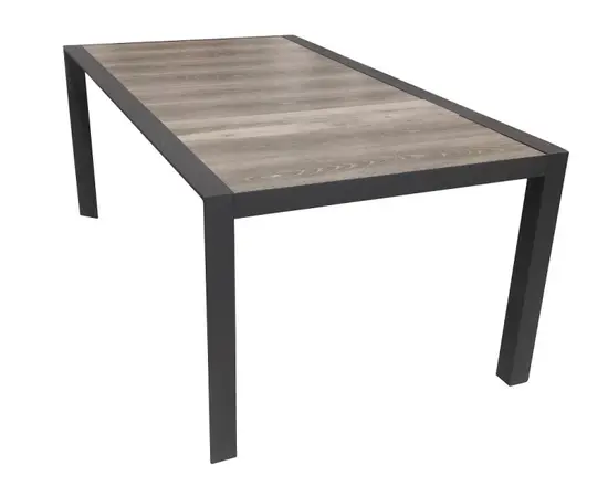 Стол обеденный Gardenline Monarch Tile Slat Top Gunmetal 180x100x75 см