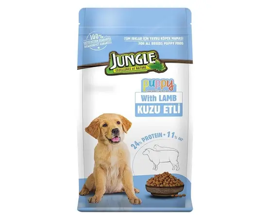 Корм сухой для щенков для всех пород Jungle мясо ягненка 15кг
