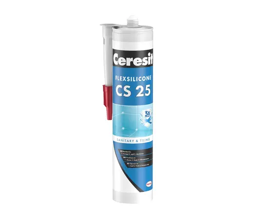 სილიკონის ფუგა Ceresit CS25 280 მლ გამჭვირვალე