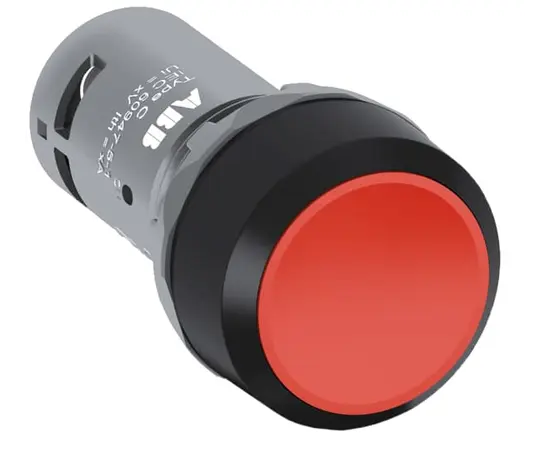 ღილაკი ABB ფიქსაციის გარეშე  წითელი 22 mm 2NO
