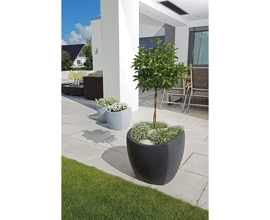 Уличный пластиковый горшок Scheurich 256/50 SCHWARZ GRANIT