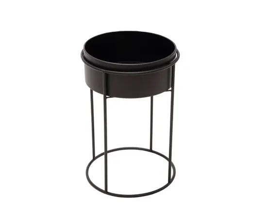 Подставка для горшка железная Mega Collections Eton High Round Planter 22x32,5см черная