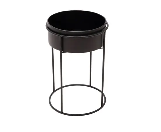 Подставка для горшка железная Mega Collections Eton High Round Planter 28x42,5см черная