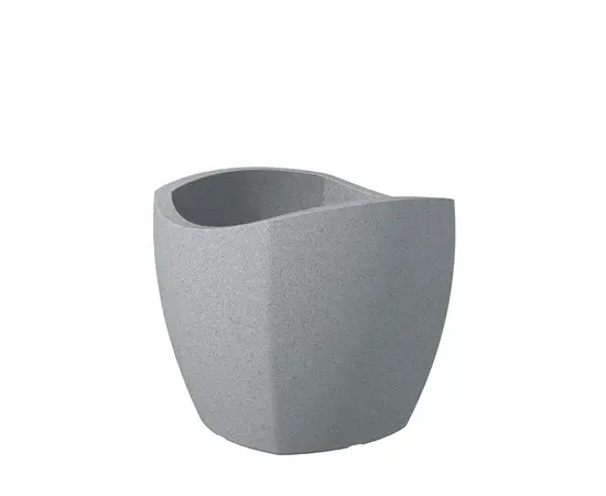 Горшок цветочный пластиковый Scheurich STONY GREY 50/256 WAVE GLOBE CUBO