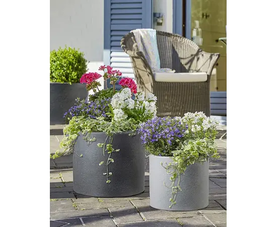 Горшок пластиковый Scheurich 130/50 Stony Grey 41x50 см