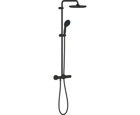 საშხაპე სისტემა შემრევით Grohe Vitalio Start System 250 Black თერმოსტატით