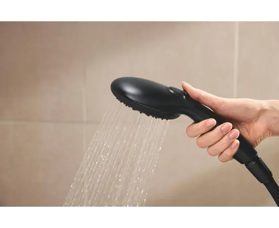 საშხაპე სისტემა შემრევით Grohe Vitalio Start System 250 Black თერმოსტატით