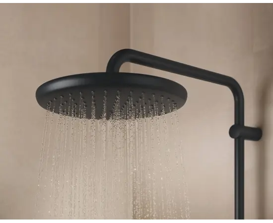საშხაპე სისტემა შემრევით Grohe Vitalio Start System 250 Black თერმოსტატით