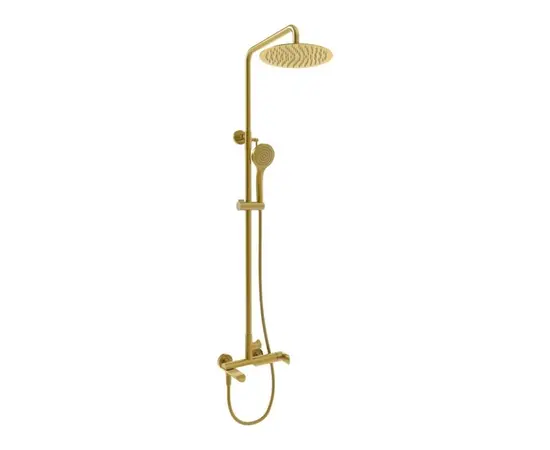 საშხაპე სისტემა შემრევით Rubineta Olo (GD)+Ultra-10 (SW) (GD) Brushed Gold