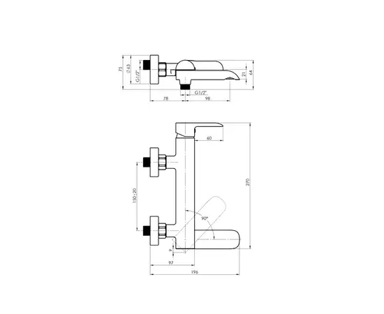 აბაზანის ონკანი Rubineta Ultra-10/K (SW) (GD) Brushed Gold