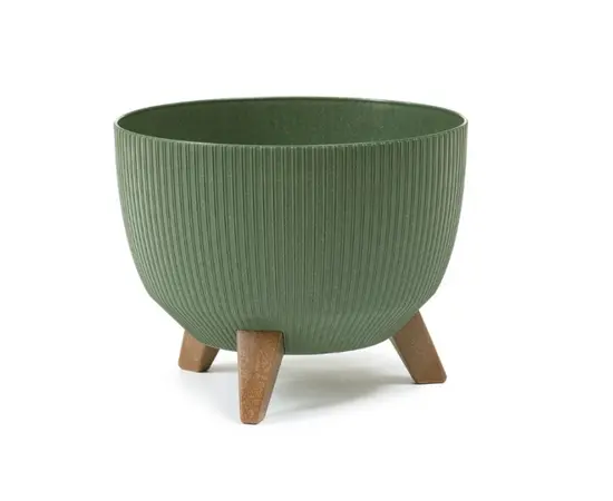 Горшок цветочный Lamela Bowl ROMA ECO wood 400 jumper 21л зеленый