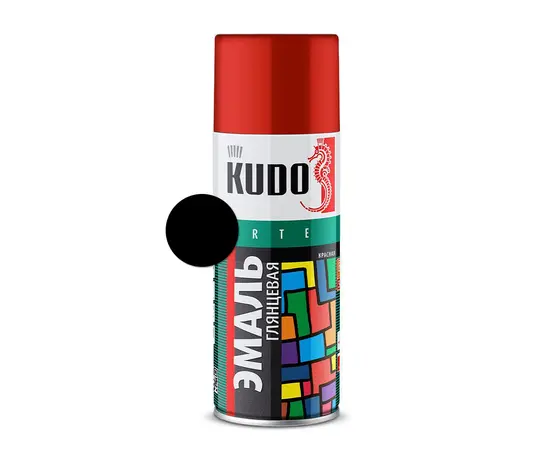 ემალი უნივერსალური Kudo KU-1002 Ral 9005 შავი პრიალა 520 მლ