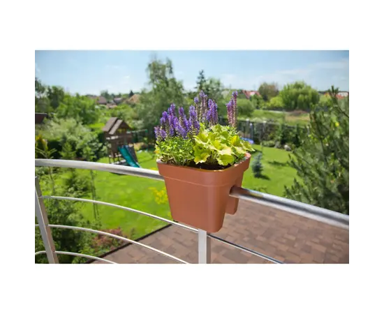 Горшок цветочный балконный LAMELA Donica balustradowa LOBELIA 450x290 - ceglasty 18,2 L