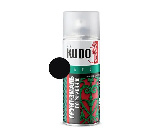 გრუნტი-ემალი ჟანგიანი ზედაპირისთვის KUDO KU-319005 შავი 520მლ