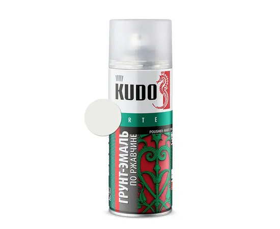 გრუნტი-ემალი ჟანგიანი ზედაპირისთვის KUDO KU-319003 მკვეთრი თეთრი 520მლ