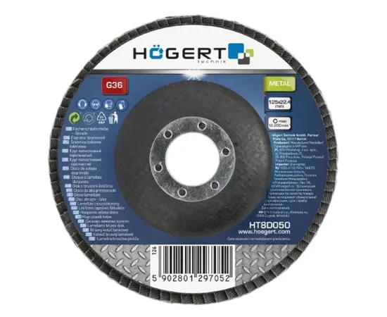 ფურცლოვანი სახეხი დისკი Hogert HT8D050