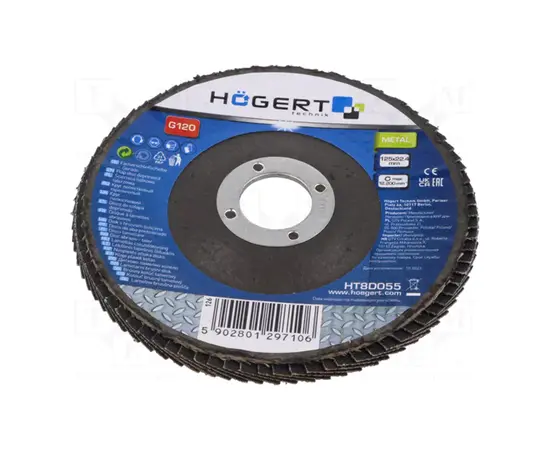 ფურცლოვანი სახეხი დისკი Hogert HT8D055