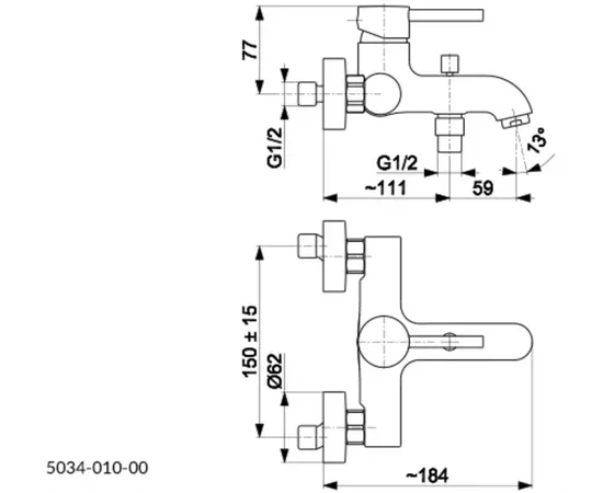 აბაზანის ონკანი KFA Moza Gold აბაზანის ონკანი KFA Moza Gold