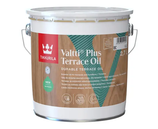 ხის დამცავი საღებავი Tikkurila Valtti Plus Terrace Oil Clear 2,7 ლ