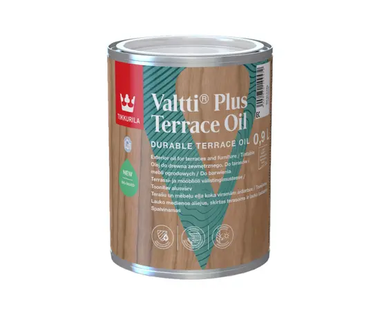 ხის დამცავი საღებავი Tikkurila Valtti Plus Terrace Oil Clear 0,9 ლ