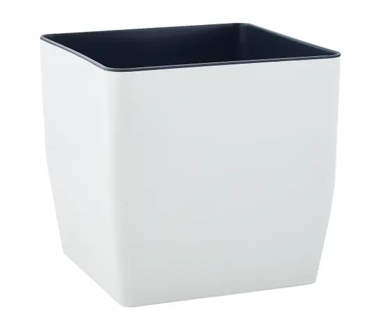 ქოთანი პლასტმასის Aleana Kvadro დაბალი 22x22x21სმ თეთრი ქოთანი პლასტმასის Aleana Kvadro დაბალი 22x22x21სმ თეთრი