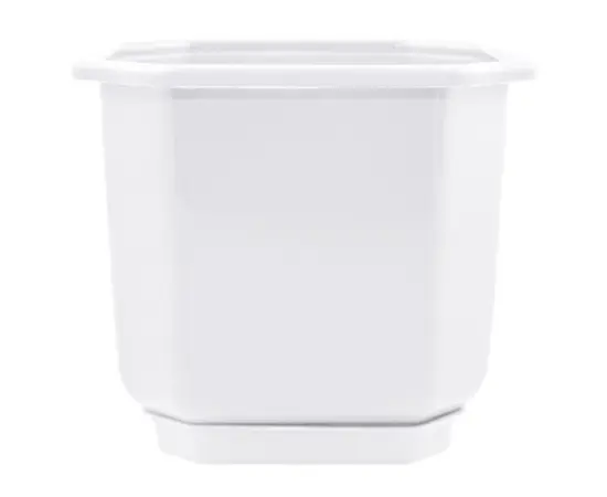 პლასტმასის ქოთანი დასადგამით Aleana დამა 28x28 თეთრი პლასტმასის ქოთანი დასადგამით Aleana დამა 28x28 თეთრი