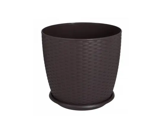 ქოთანი პლასტმასის Aleana Rotang სადგამით 30x27,5სმ მუქი ყავისფერი ქოთანი პლასტმასის Aleana Rotang სადგამით 30x27,5სმ მუქი ყავისფერი