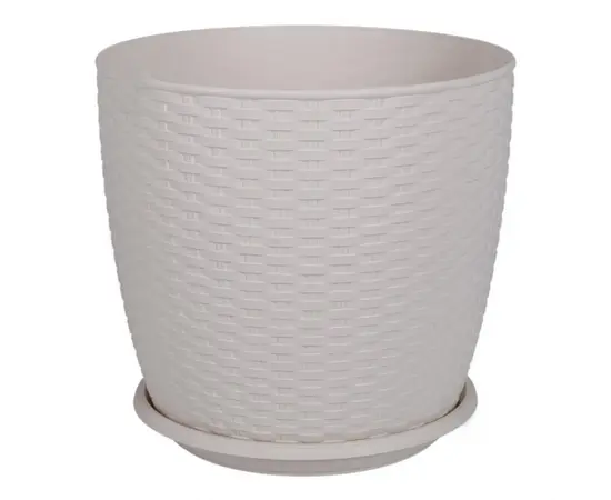 ქოთანი პლასტმასის Aleana Rotang სადგამით 30x27,5სმ თეთრი ვარდი ქოთანი პლასტმასის Aleana Rotang სადგამით 30x27,5სმ თეთრი ვარდი