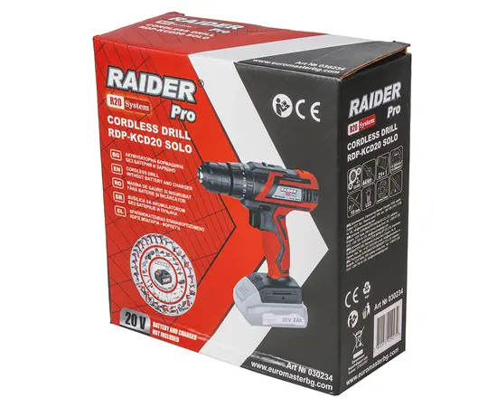სჭვალსახრახნი აკუმულატორის Raider Solo RDP-KCD20