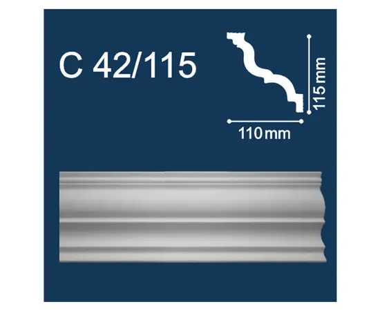 Plinth skirting board Solid С42/115 white 2 m