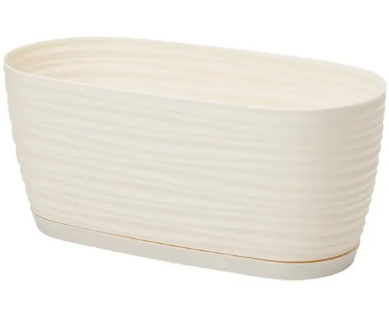 პლასტმასის ქოთანი დასადგამით FORM PLASTIC Sahara petit box 3130-001 Ø31 კრემი