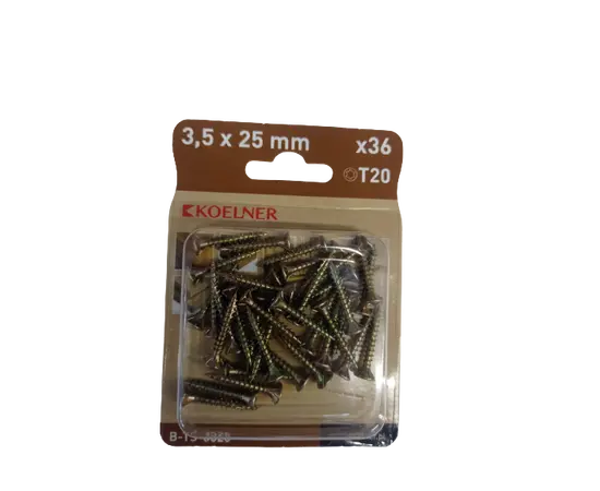 სჭვალი ხის მაგარი ზედაპირი Koelner 3,5x25 მმ 36 ც B-TS-3525  ბლისტი სჭვალი ხის მაგარი ზედაპირი Koelner 3,5x25 მმ 36 ც B-TS-3525  ბლისტი