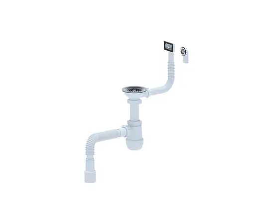 Siphon for kitchen sink with overflow and flexible pipe ANI PLAST A0145EUDIY 1/2" 40x40/50mm Siphon for kitchen sink with overflow and flexible pipe ANI PLAST A0145EUDIY 1/2" 40x40/50mm
