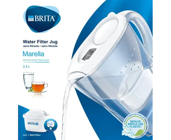 წყლის ფილტრი-დოქი Brita Marella ME4W MXplus CU EMEAO 2,4ლ თეთრი