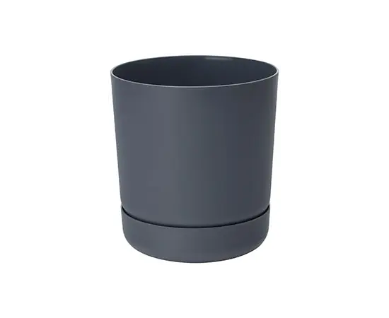 პლასტმასის ქოთანი ყვავილებისთვის FORM PLASTIC Satina with saucer 4270-014 Ø20 ანტრაციტი