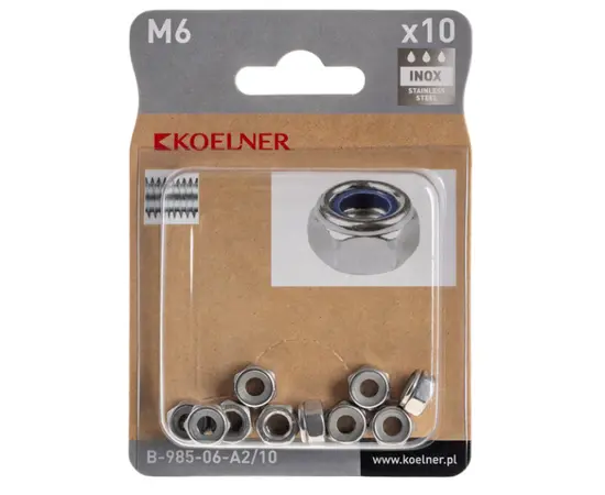ქანჩი Koelner A2 M6 10 ც B-985-06-A2/10 ქანჩი Koelner A2 M6 10 ც B-985-06-A2/10