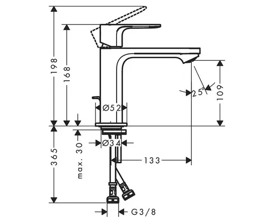 ხელსაბნის შემრევი Hansgrohe 72517000