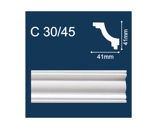 Plinth skirting board SOLID С30/45 white 2 m