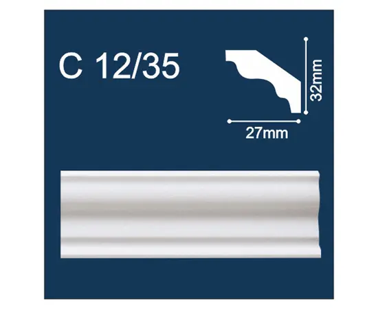 Plinth skirting board Solid С12/35 white 2 m