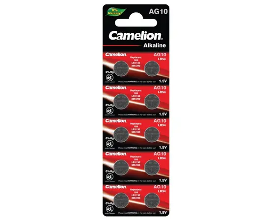 ელემენტი Camelion AG10-BP10 Alkaline LR54 10 ც