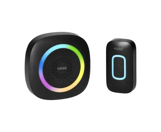 Звонок ORNO беспроводной 300м PELA 60 мелодий LED RGB черный