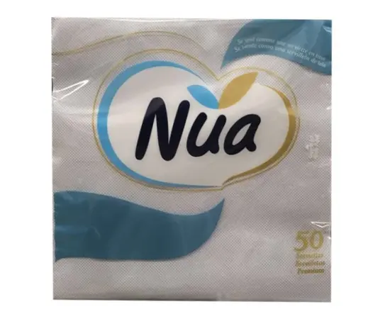 ხელსახოცი სუფრის რბილი Nua 40x40 სმ 50 ც ცისფერი ხელსახოცი სუფრის რბილი Nua 40x40 სმ 50 ც ცისფერი