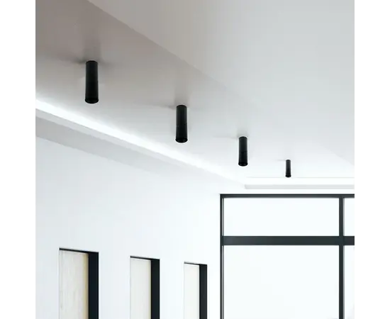 ჭერის განათება V-TAC 1 GU10 Ø59.5 197მმ  მრგვალი შავი ფერი 8947