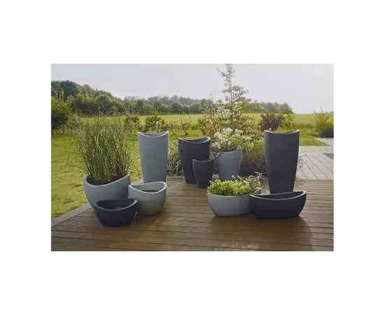 Уличный пластиковый горшок Scheurich 252/40 WAVE GLOBE BOWL STONY GREY Уличный пластиковый горшок Scheurich 252/40 WAVE GLOBE BOWL STONY GREY