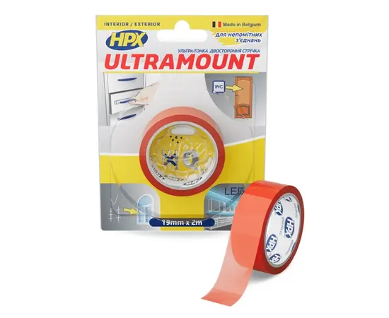 Adhesive tape double-sided transparent HPX UM1902 19 mm / 2 m