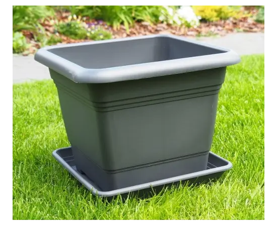 Уличный пластиковый горшок Scheurich 326/33 Metallic Grey Уличный пластиковый горшок Scheurich 326/33 Metallic Grey